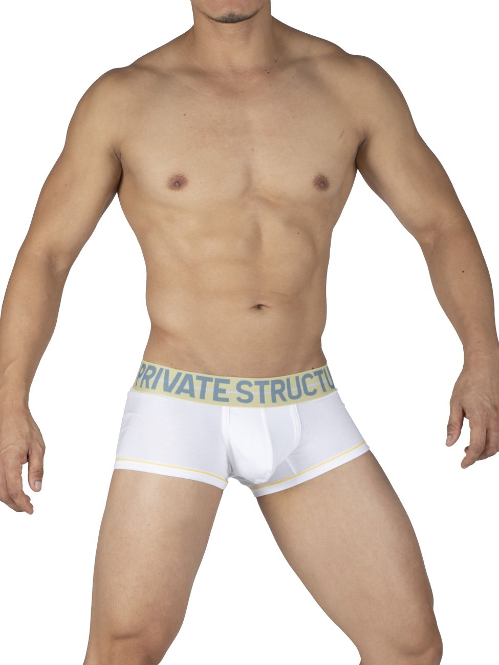 Private Structure MOUX4103 Mo Lite Mid Waist Trunks White