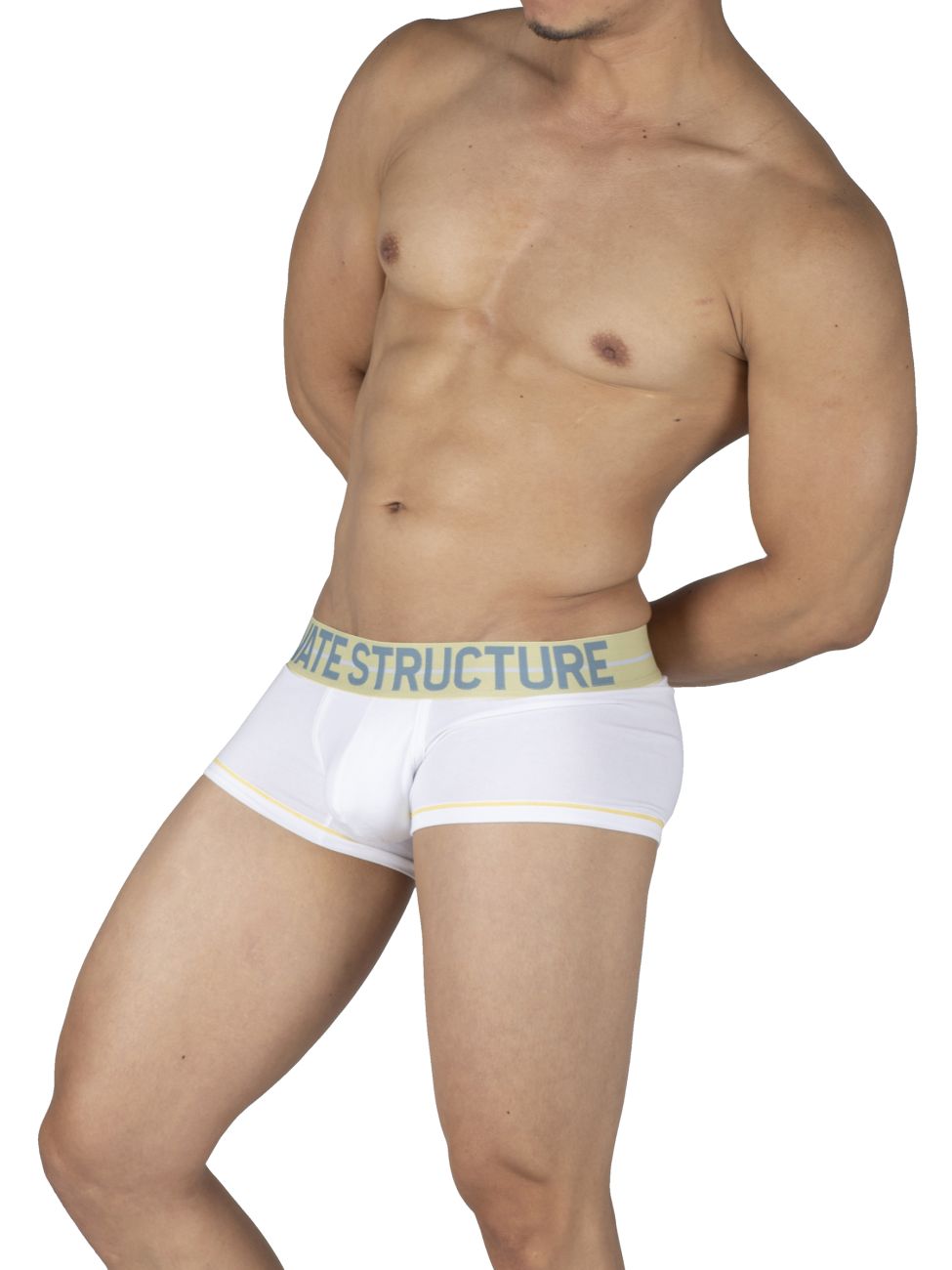 Private Structure MOUX4103 Mo Lite Mid Waist Trunks White