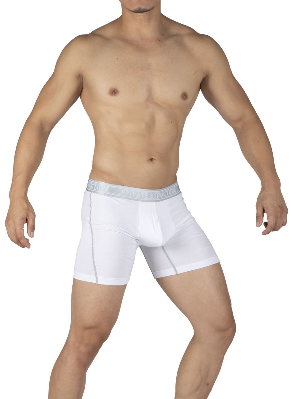 Private Structure PBUT4380 Bamboo Mid Waist Boxer Briefs Bright White