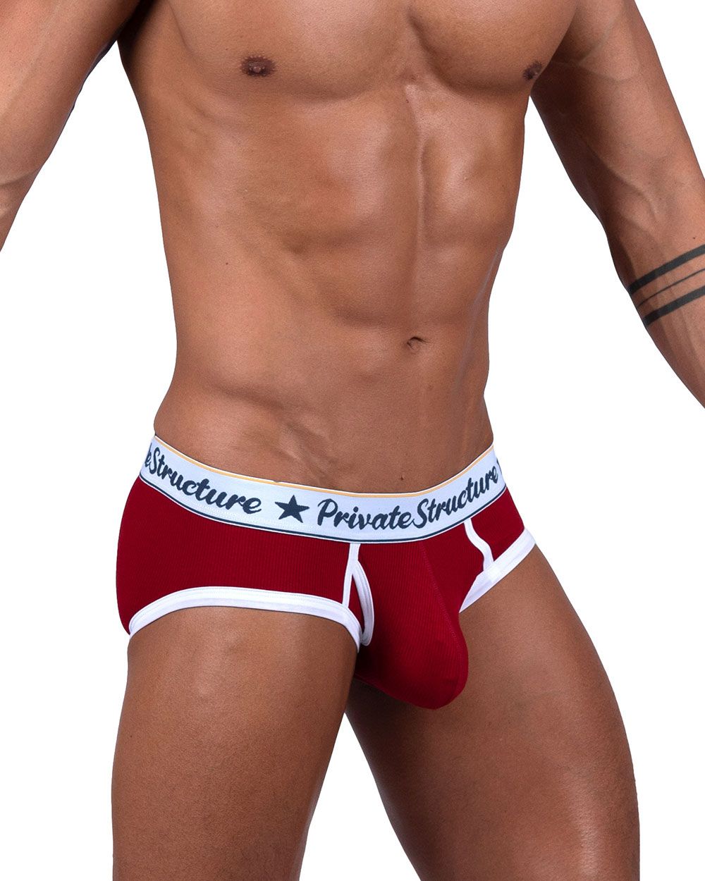 Private Structure SCUS4529 Classic Mid Waist Mini Briefs Red