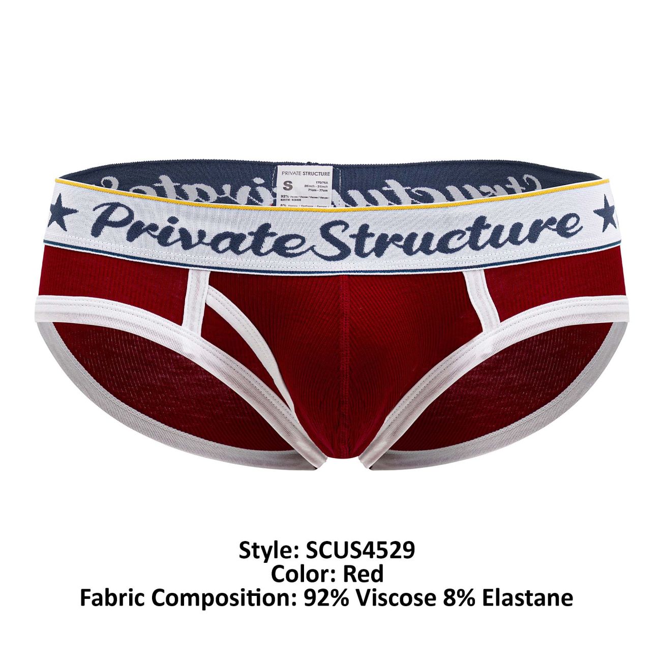 Private Structure SCUS4529 Classic Mid Waist Mini Briefs Red