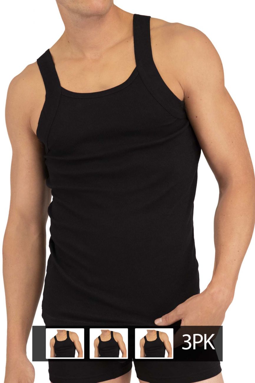 Rico 250503 3PK Modern Tank Top Black