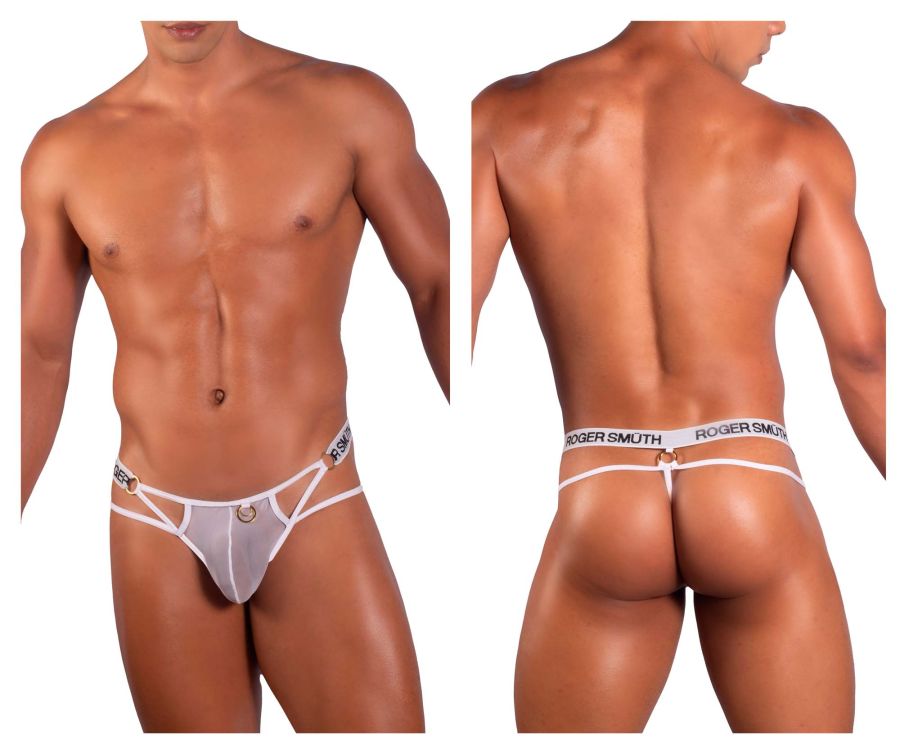 Roger Smuth RS073 Sheer See Through Strappy G-String White