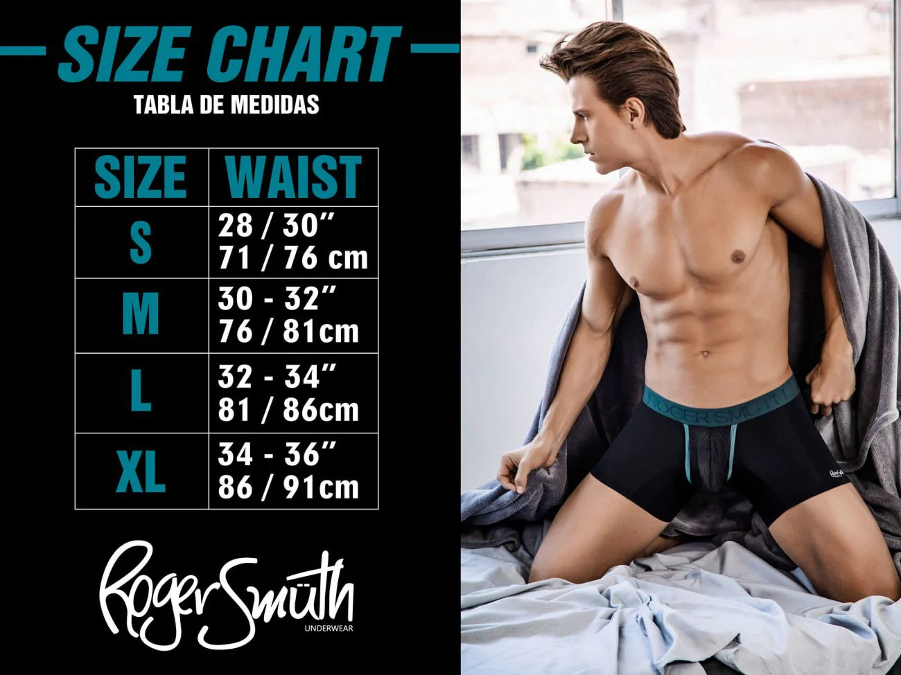 Roger Smuth RS072 Revealing Shaft Boxer Briefs Trunks Navy