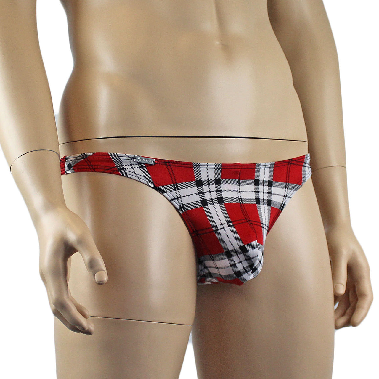 Mens Scottish Tartan Kilt Low Rise Mini Thong