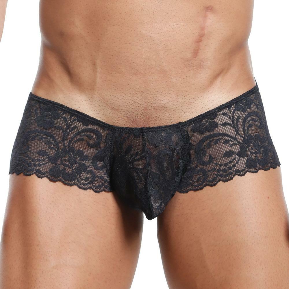 Secret Male Lacey Panty Brief for Men, Male Lingerie Black