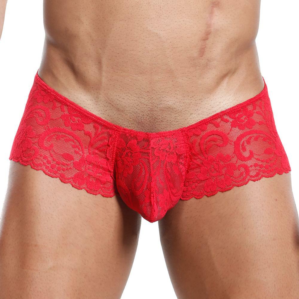 Secret Male Lacey Panty Brief for Men, Male Lingerie Red