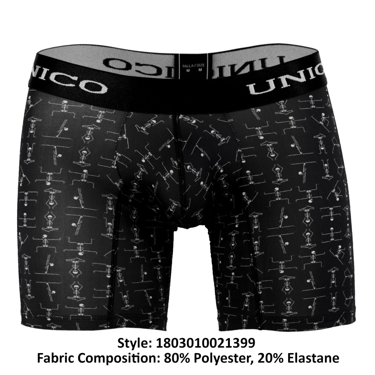 Unico 1803010021399 Boxer Briefs Skelleton Black Printed