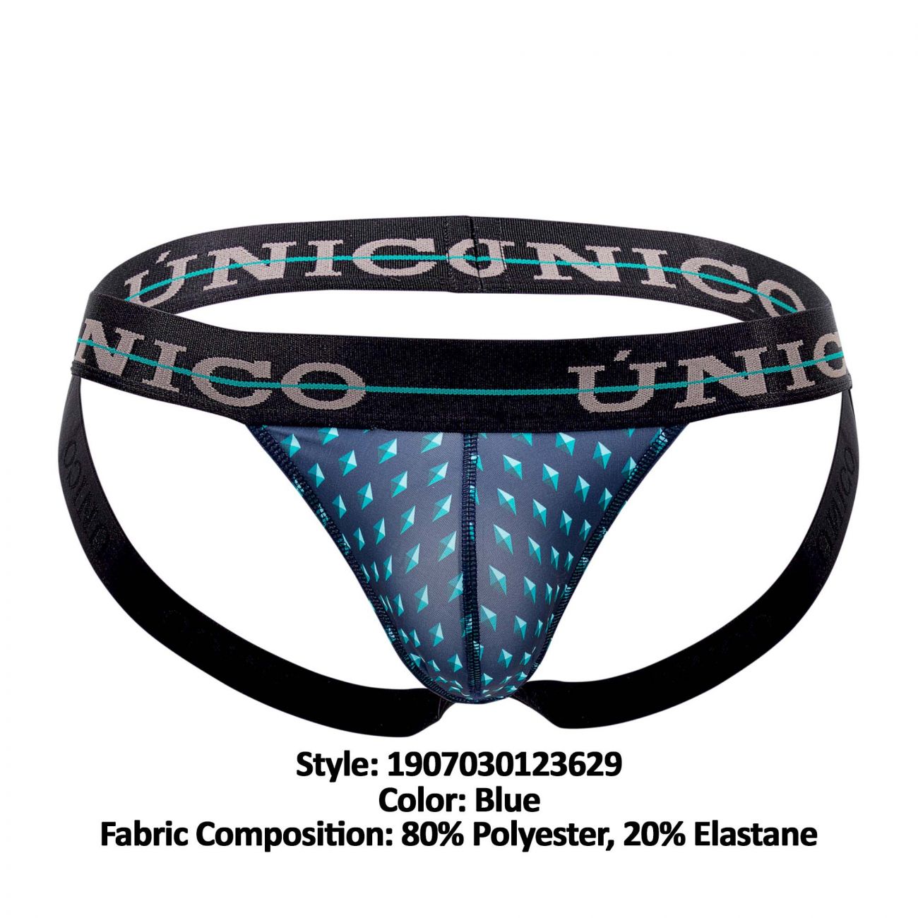 Unico 1907030123629 Jockstrap Agata Blue Printed