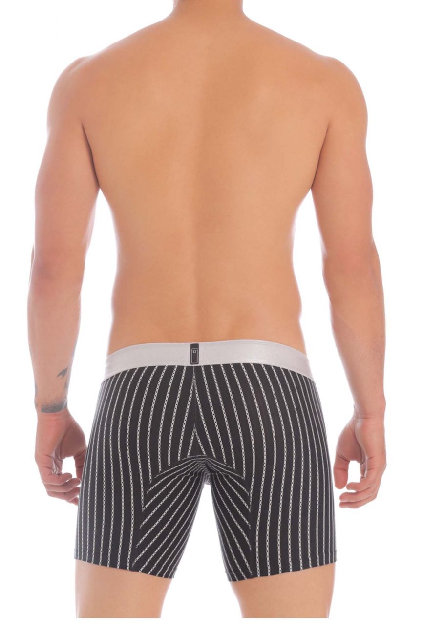 Unico 20070100222 Rush Boxer Briefs Black Printed