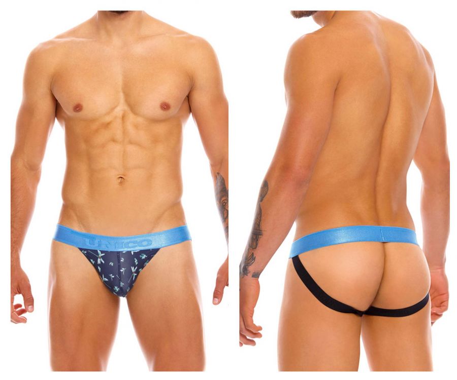 Unico 20070301234 Palm Tree Jockstrap Blue Printed