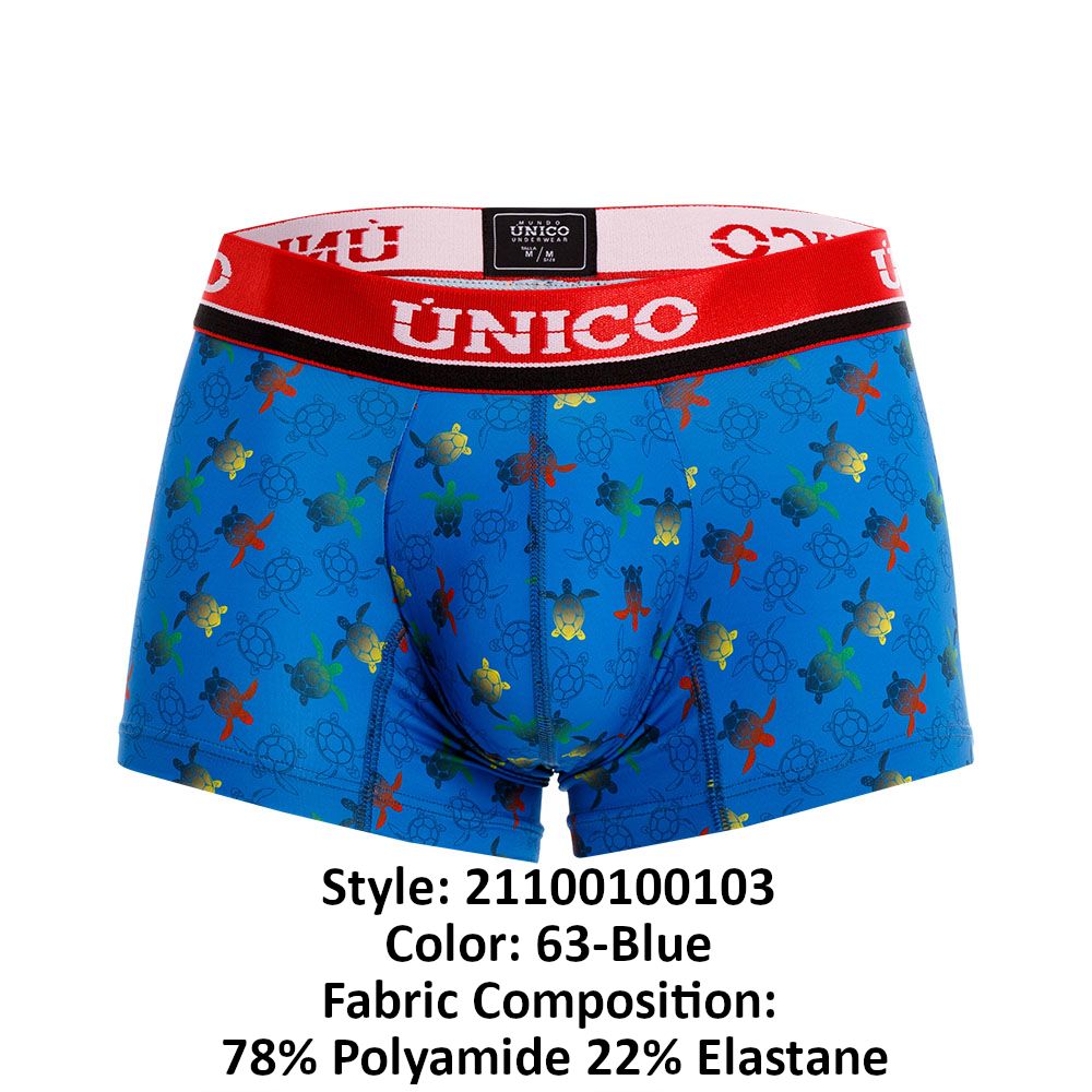 Unico 21100100103 Marine Trutles Trunks Blue Printed