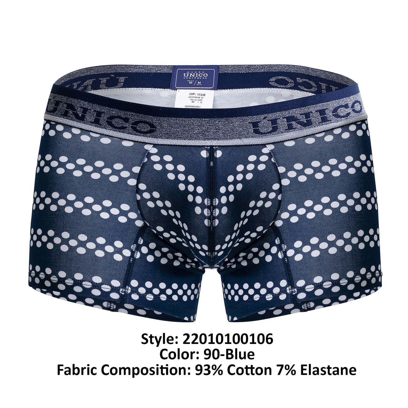 Unico 22010100106 Cristales Trunks Blue Printed