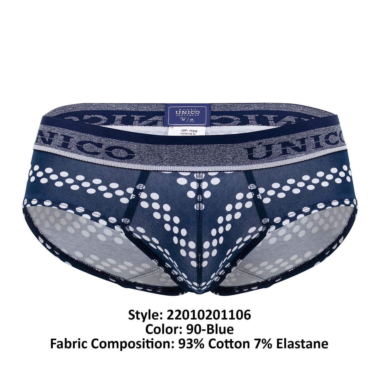 Unico 22010201106 Cristales Briefs Blue Printed