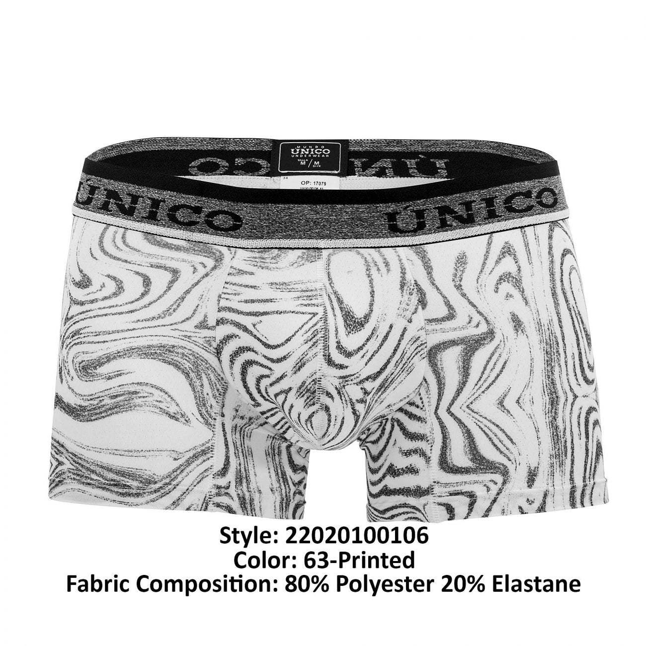 Unico 22020100106 Rastro Trunks White Printed