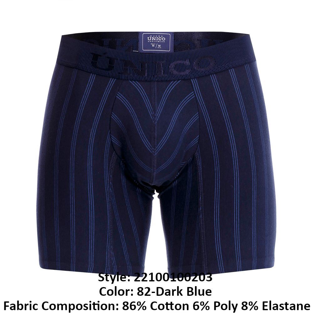 Unico 22100100203 Senda Boxer Briefs Dark Blue Plus Sizes