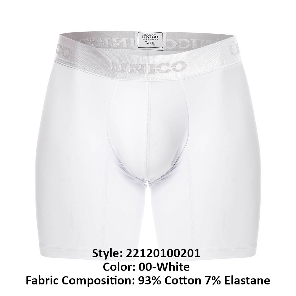 Unico 22120100201 Cristalino A22 Boxer Briefs White Plus Sizes