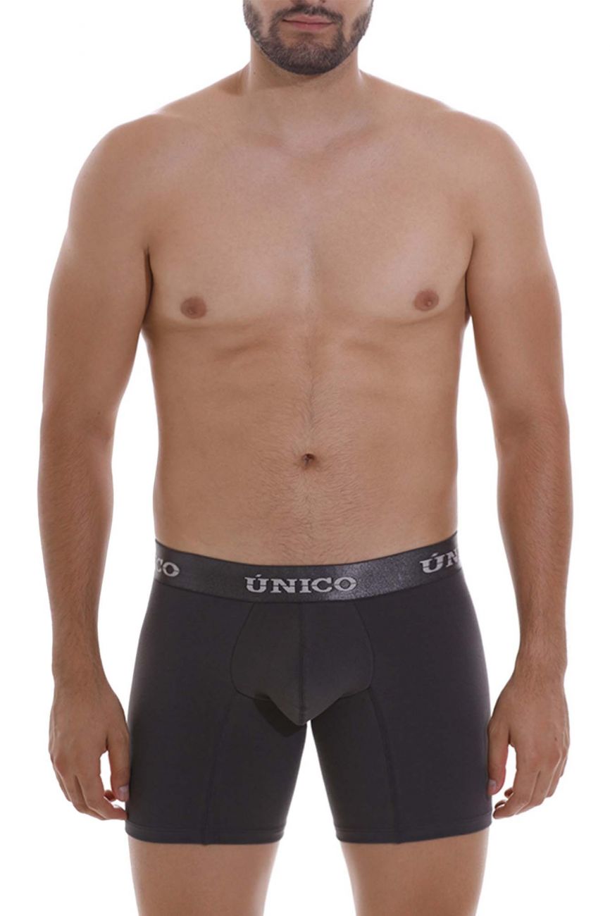 Unico 22120100204 Asfalto A22 Boxer Briefs Dark Gray Plus Sizes