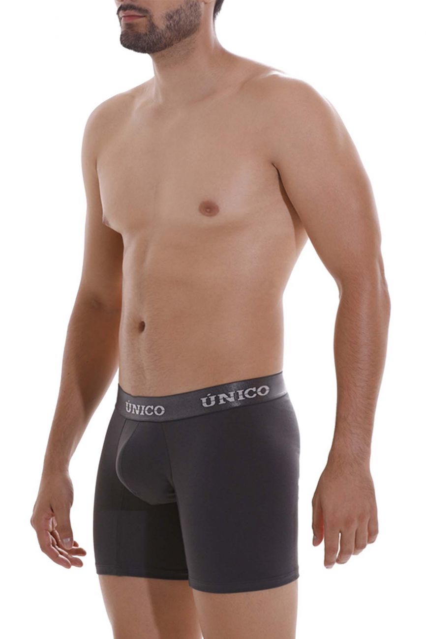 Unico 22120100204 Asfalto A22 Boxer Briefs Dark Gray Plus Sizes