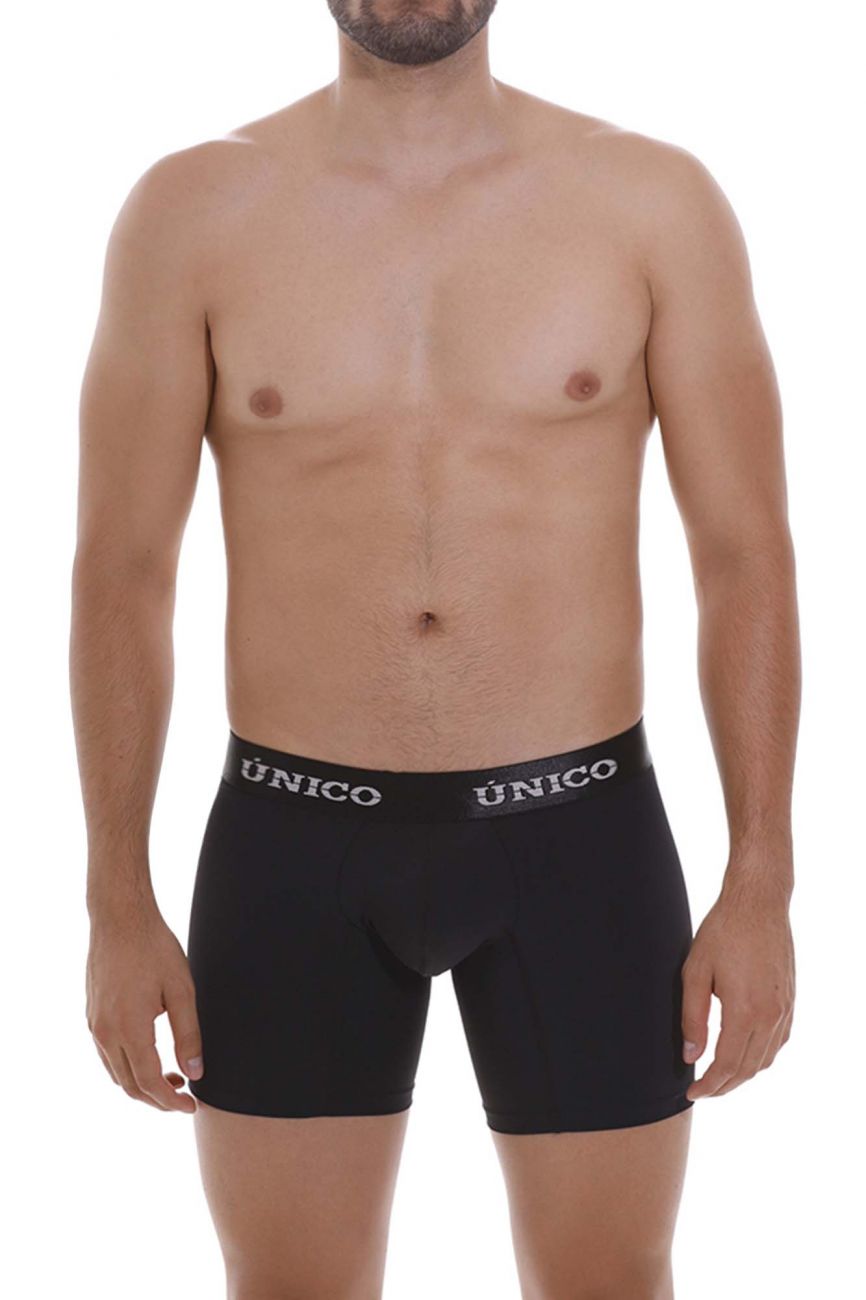 Unico 22120100207 Intenso M22 Boxer Briefs Black Plus Sizes