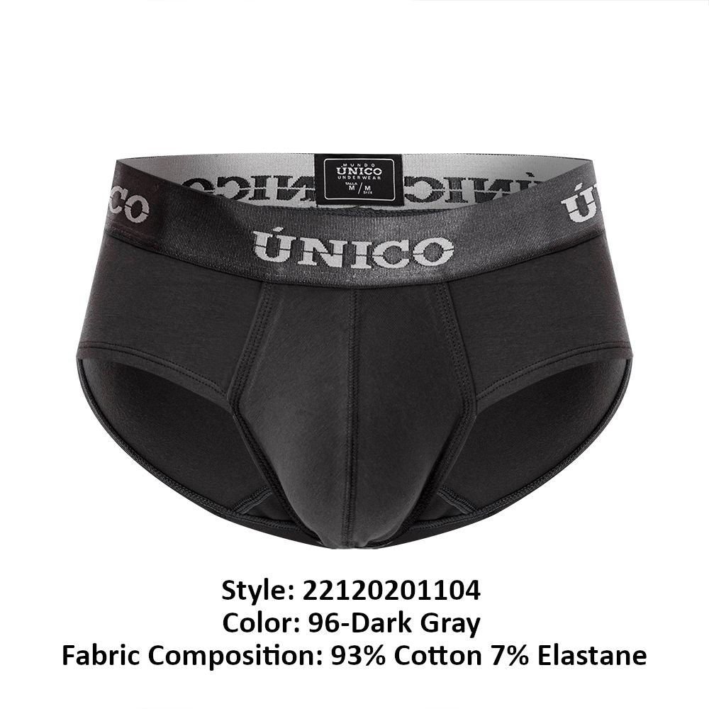 Unico 22120201104 Asfalto A22 Briefs Dark Gray Plus Sizes