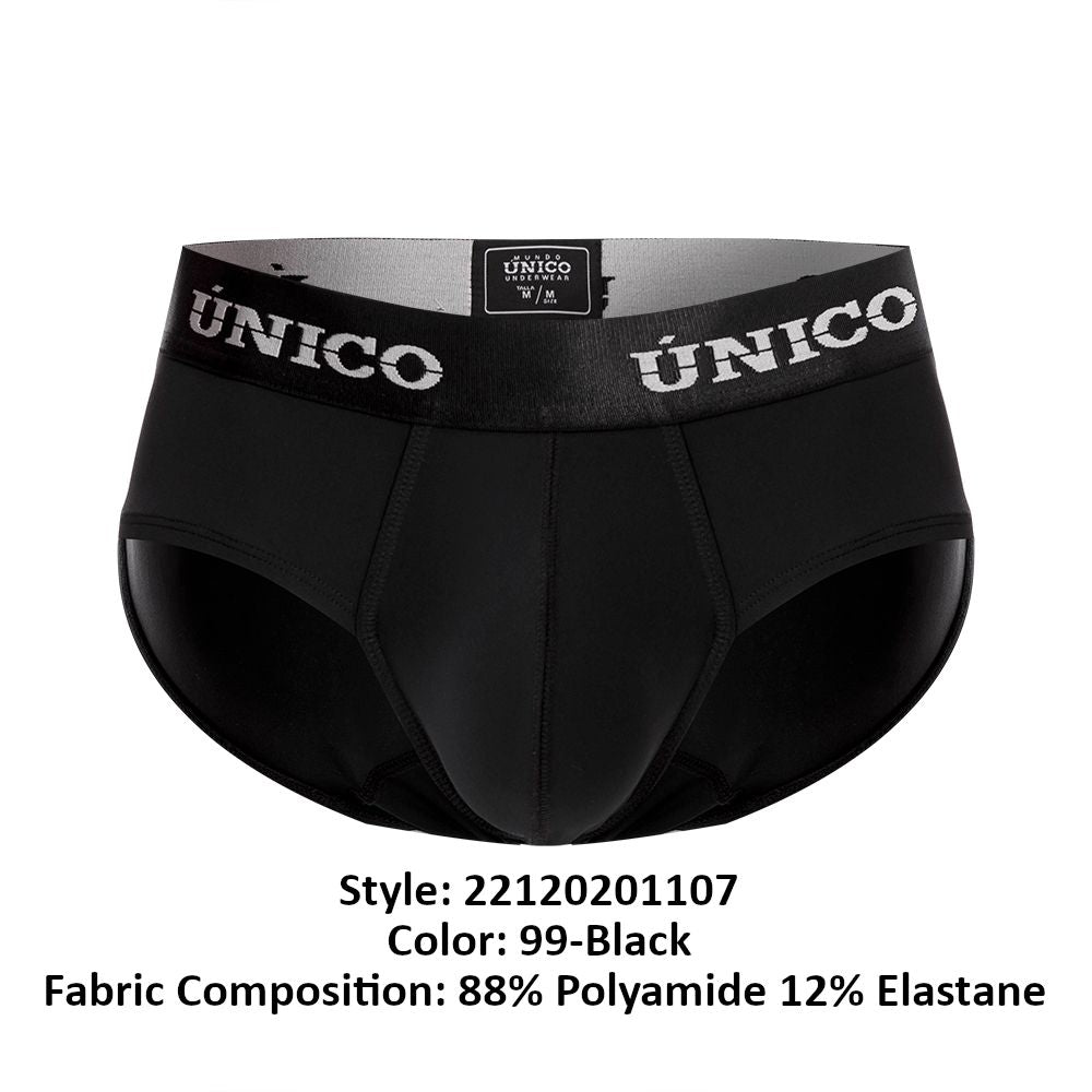 Unico 22120201107 Intenso M22 Briefs Black Plus Sizes