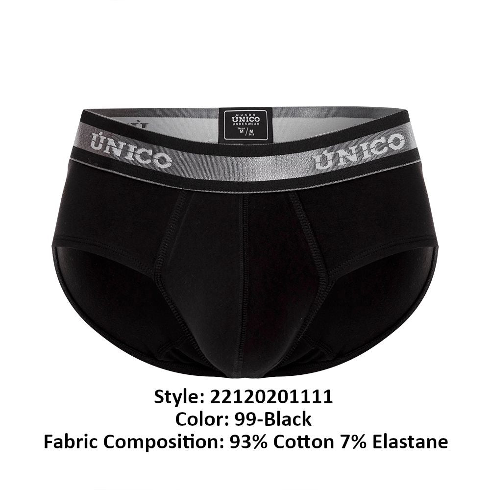 Unico 22120201111 Nebuloso A22 Briefs Black Plus Sizes