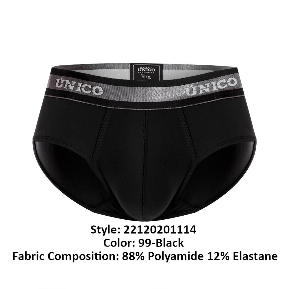 Unico 22120201114 Nebuloso M22 Briefs Black Plus Sizes