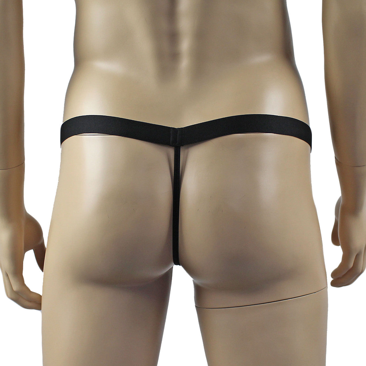 Mens Willie G string Thong with Penis Print Black and White