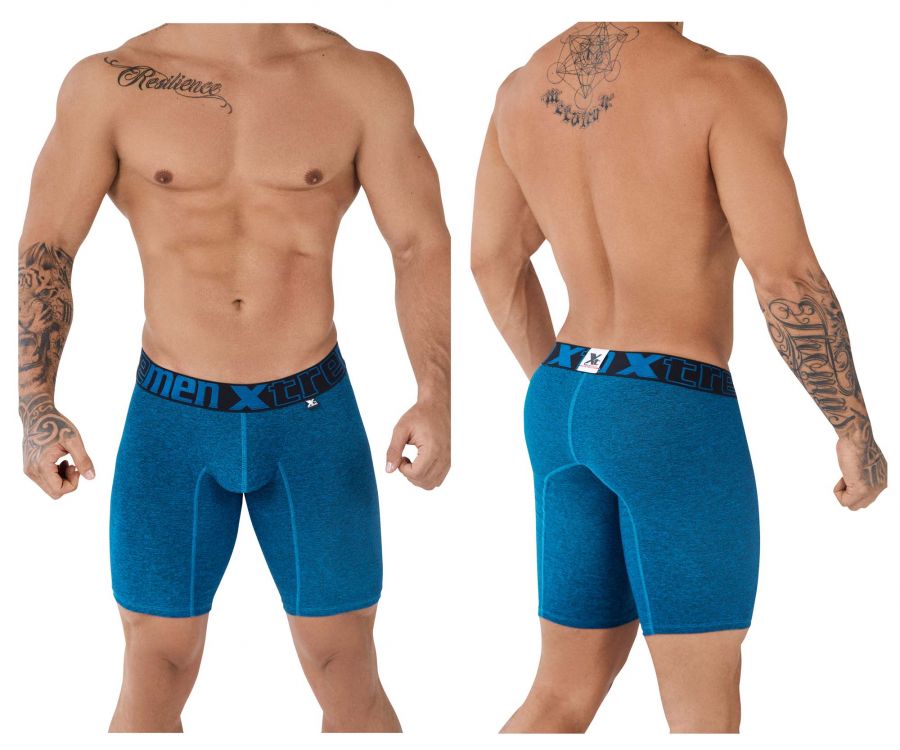 Xtremen 51485 Microfiber Athletic Boxer Briefs Blue