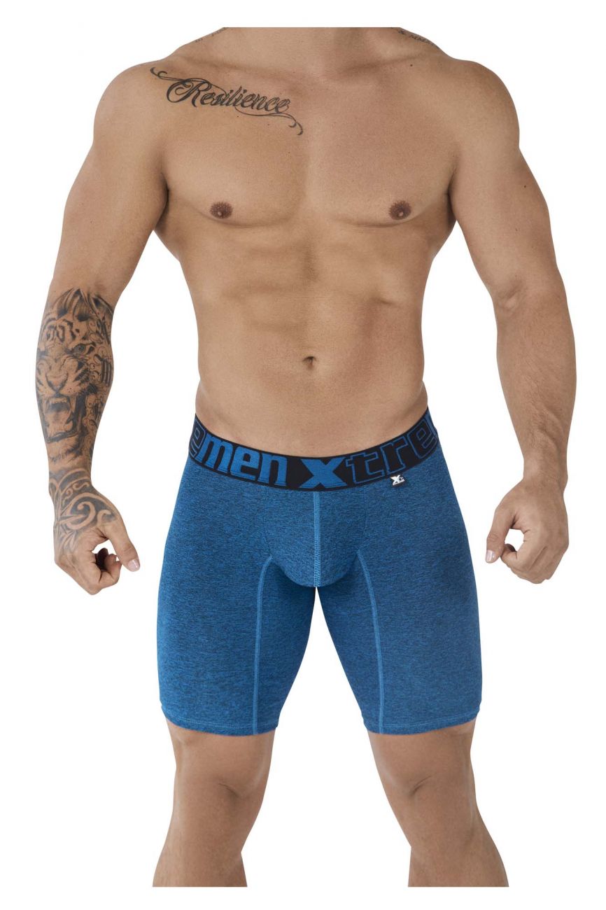 Xtremen 51485 Microfiber Athletic Boxer Briefs Blue