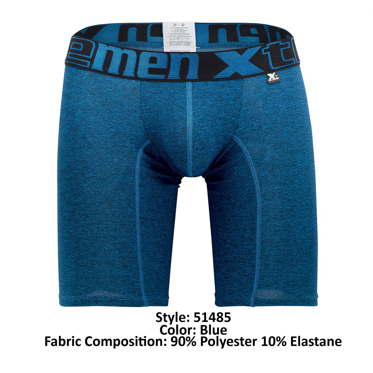 Xtremen 51485 Microfiber Athletic Boxer Briefs Blue