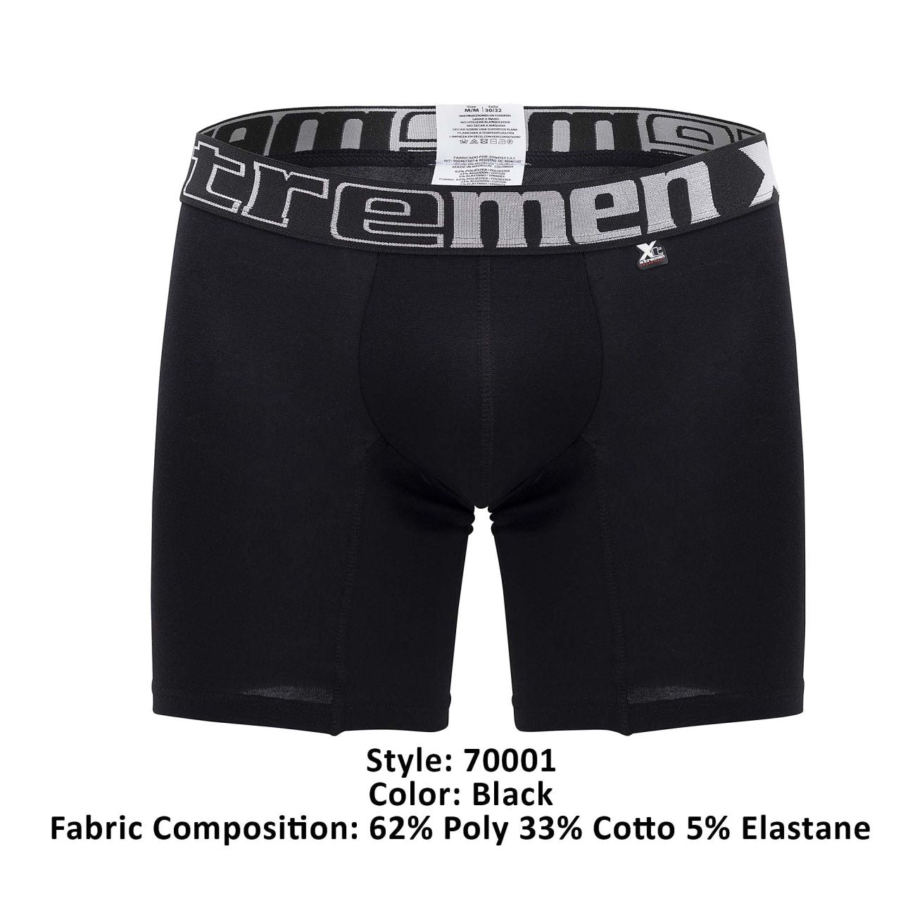 Xtremen 70001 Essential Boxer Black Plus Sizes