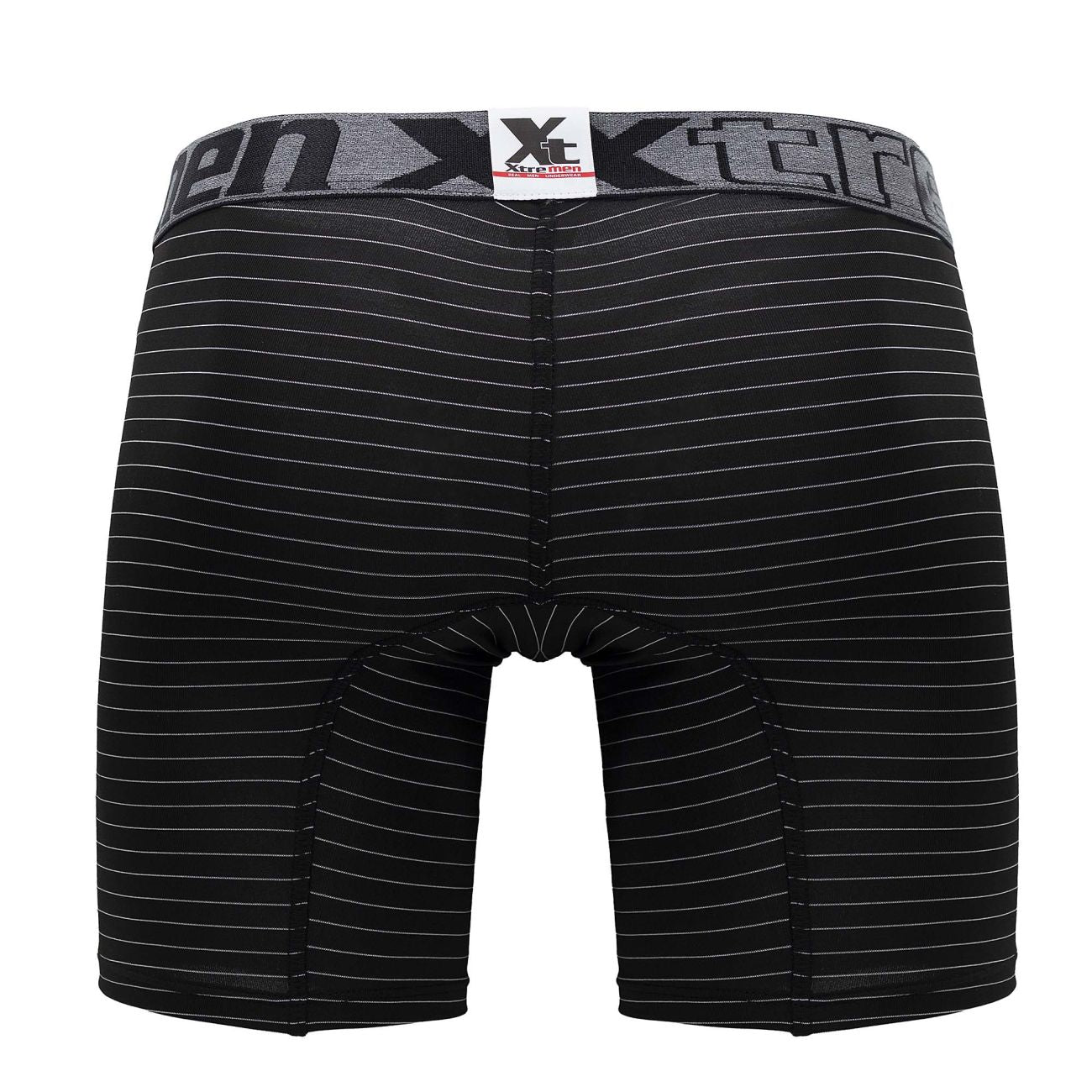 Xtremen 70004 Striped Boxer Briefs Black Plus Sizes