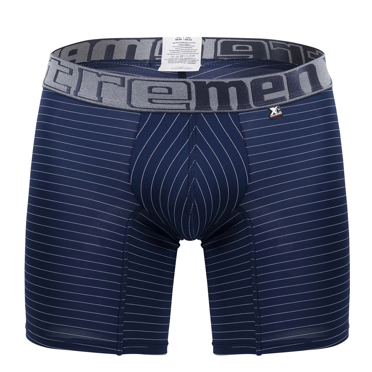 Xtremen 70004 Striped Boxer Briefs Dark Blue Plus Sizes