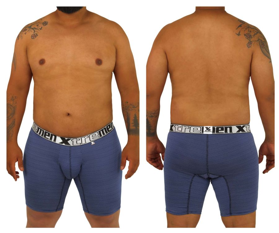 Xtremen 70005 Long Boxer Briefs Dark Blue Plus Sizes