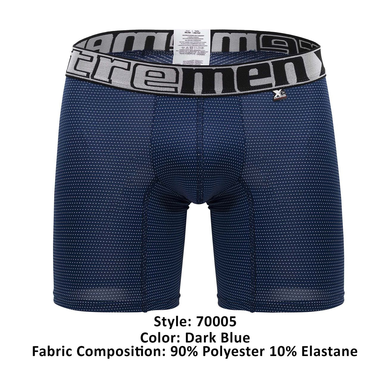 Xtremen 70005 Long Boxer Briefs Dark Blue Plus Sizes