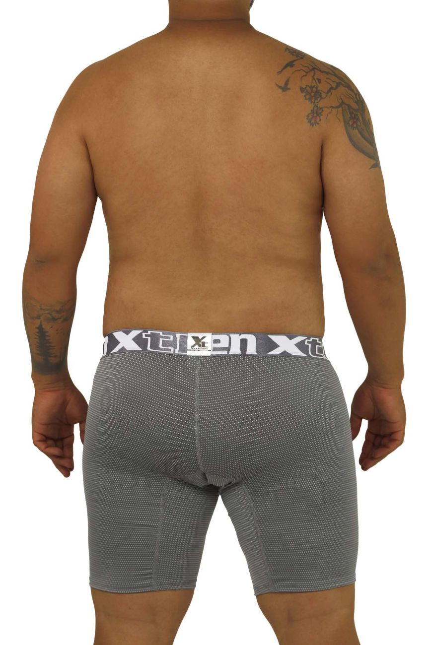 Xtremen 70005 Long Boxer Briefs Gray White Plus Sizes