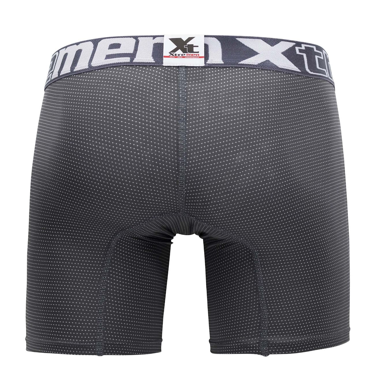 Xtremen 70005 Long Boxer Briefs Gray White Plus Sizes