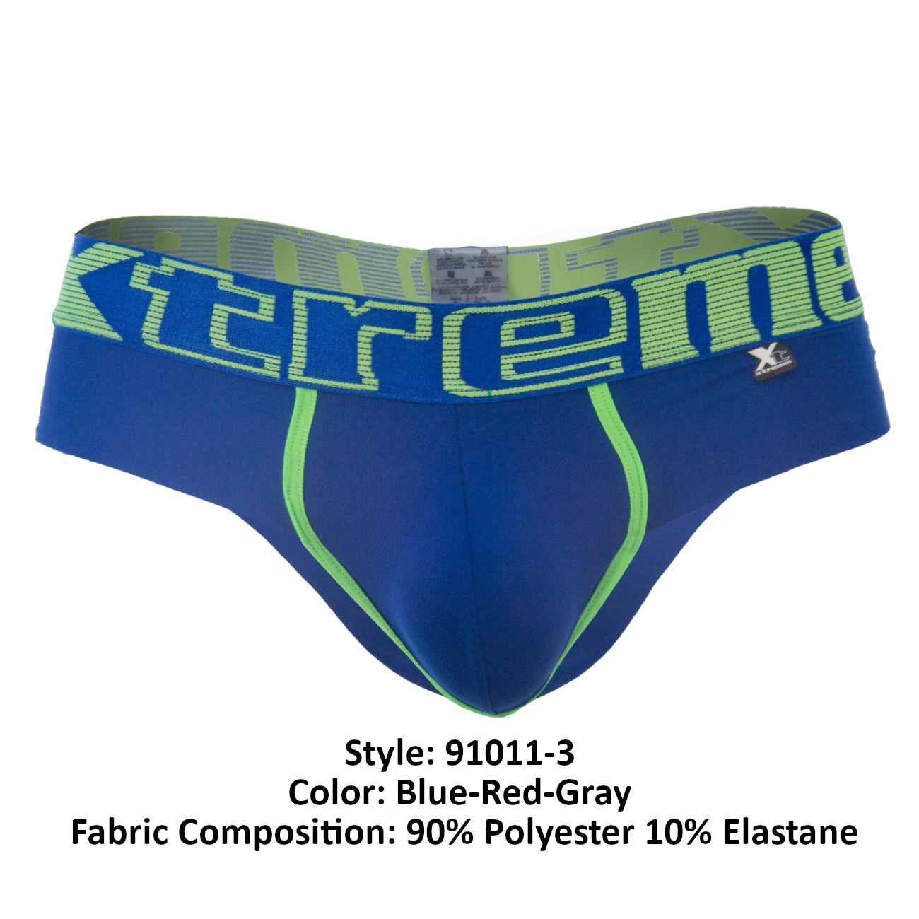 Xtremen 91011-3 3PK Briefs Blue-Red-Gray