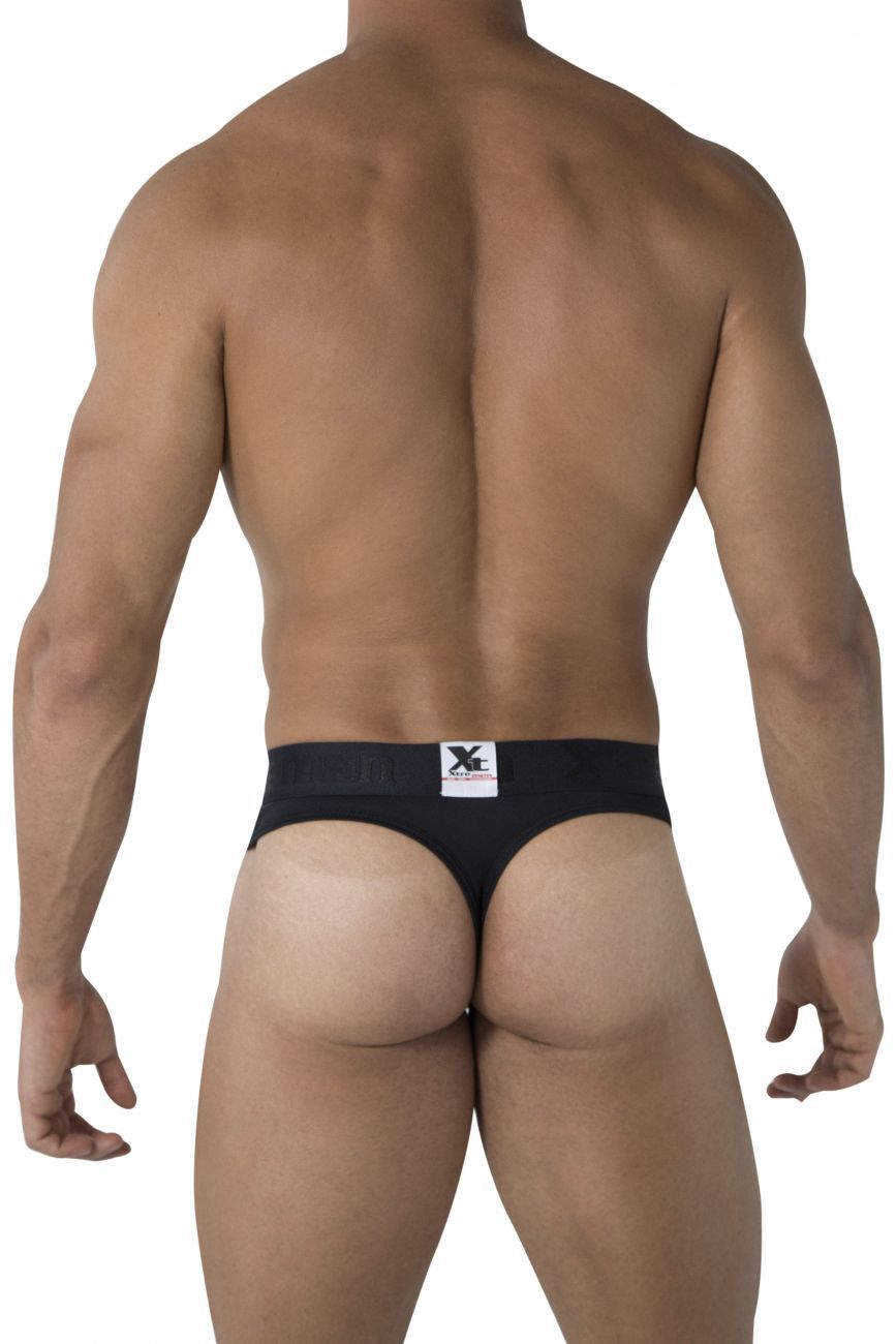 Xtremen 91031-3 3PK Piping Thongs Black White Gray - Size XL