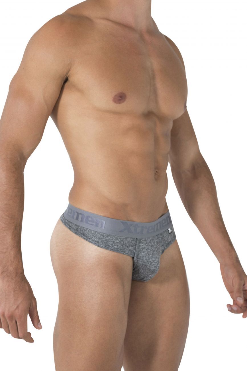 Xtremen 91031-3 3PK Piping Thongs Black White Gray - Size XL