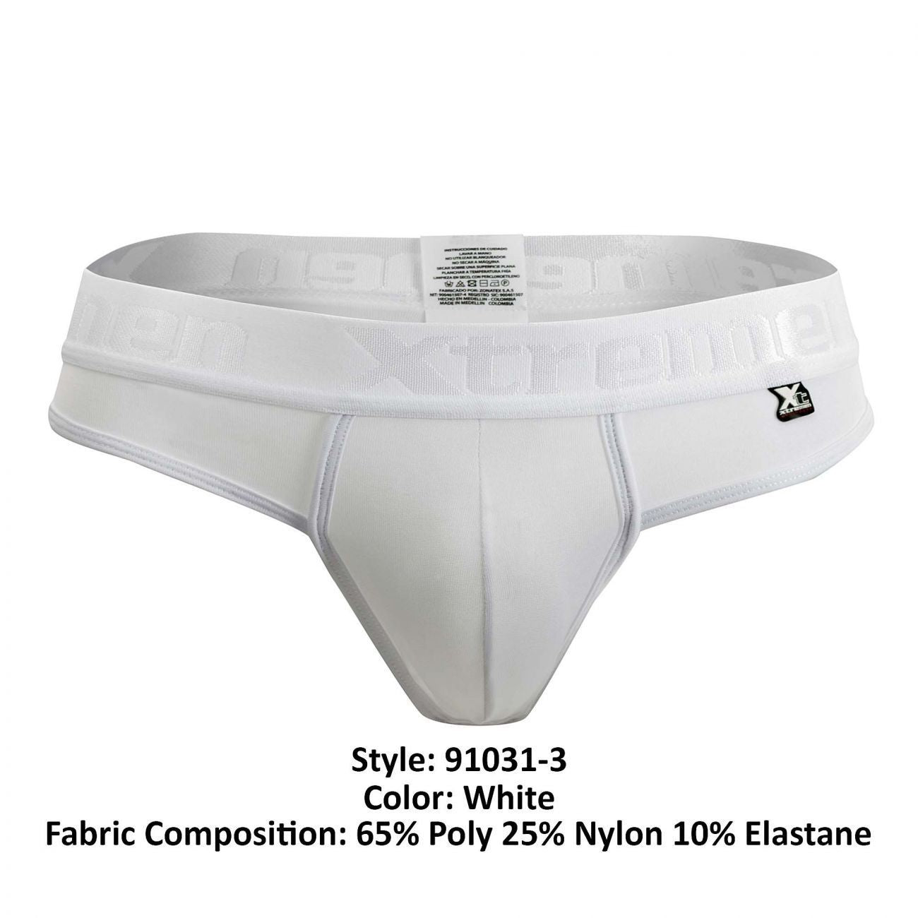 Xtremen 91031-3 3PK Piping Thongs White