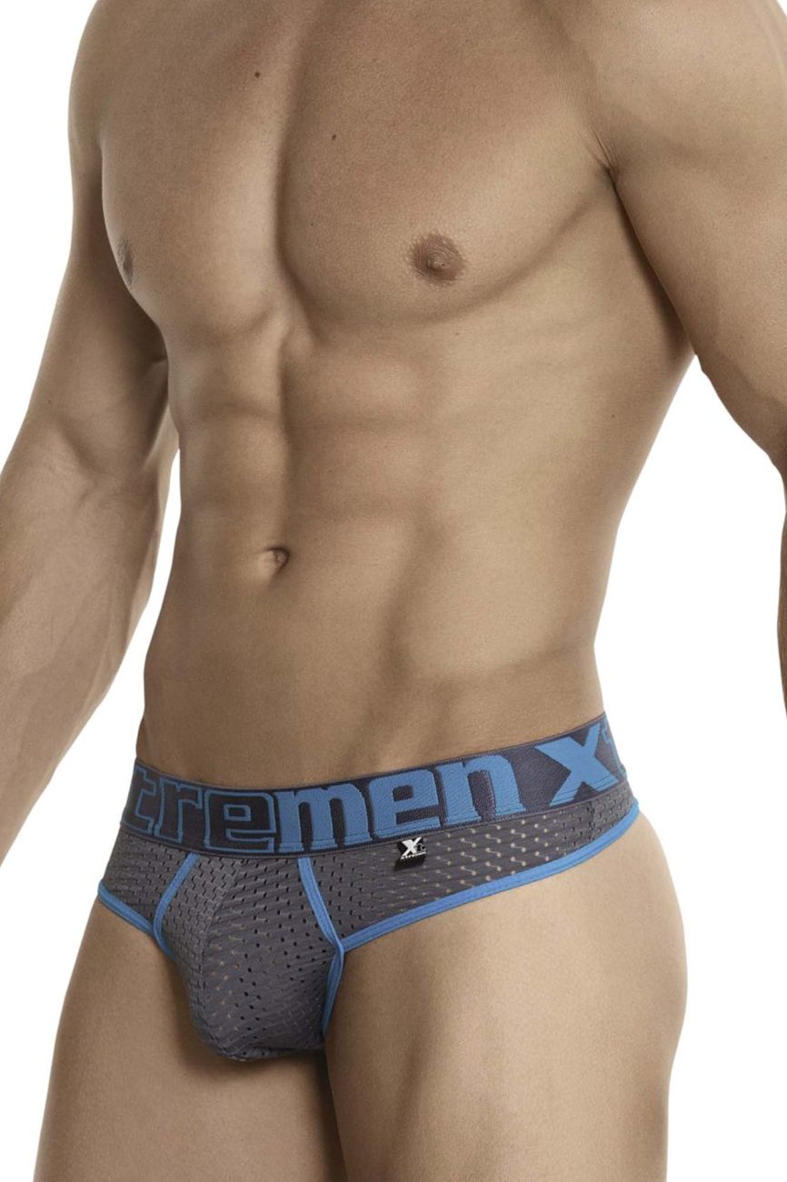 Xtremen 91036-3 3PK Thongs White-Gray-Blue Plus Sizes
