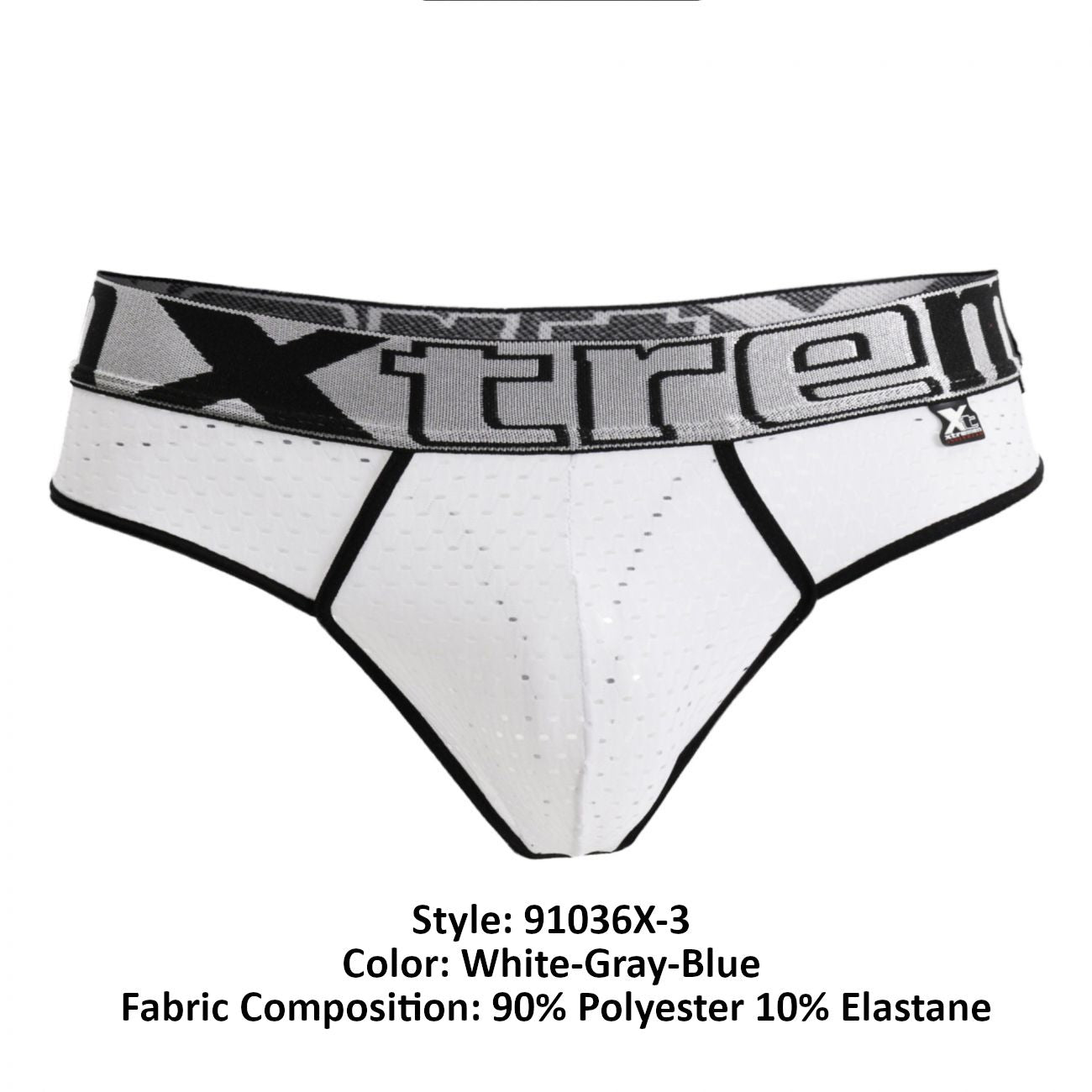 Xtremen 91036X-3 3PK Thongs White-Gray-Blue Plus Sizes