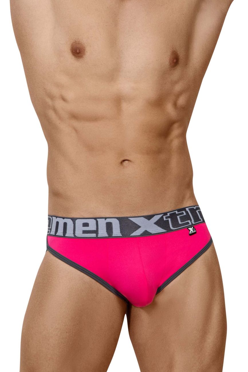 Xtremen 91053-3 3PK Briefs Fuchsia-Green-Fuchsia