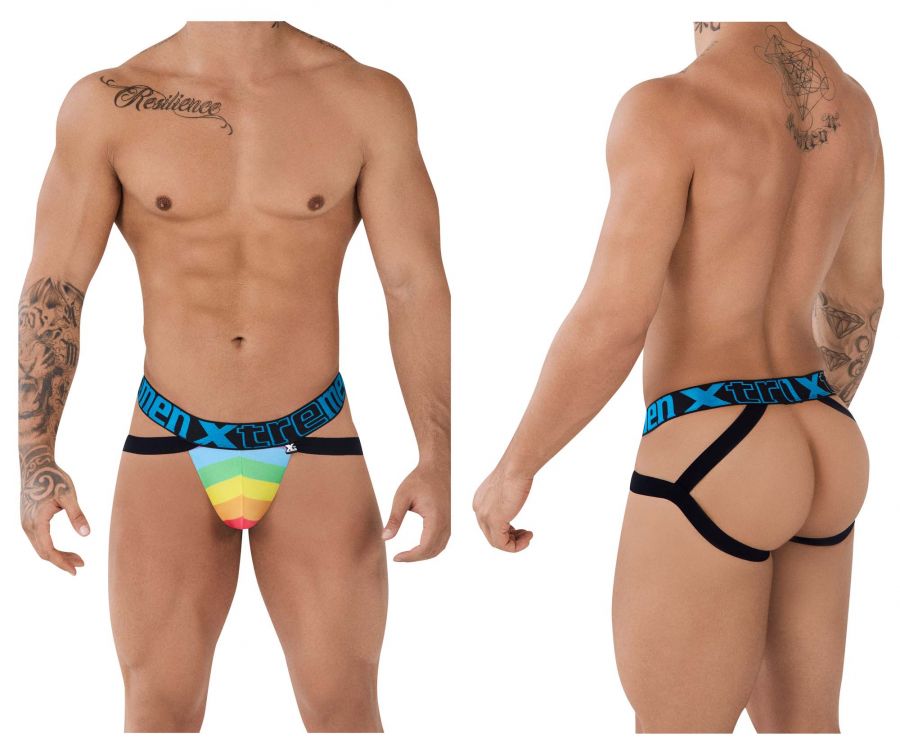 Xtremen 91083 Microfiber Pride Jockstrap Blue