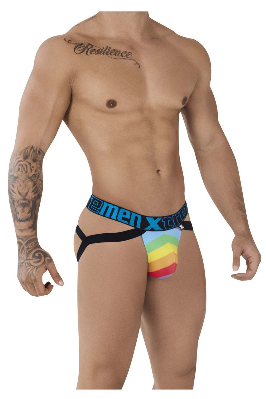 Xtremen 91083 Microfiber Pride Jockstrap Blue