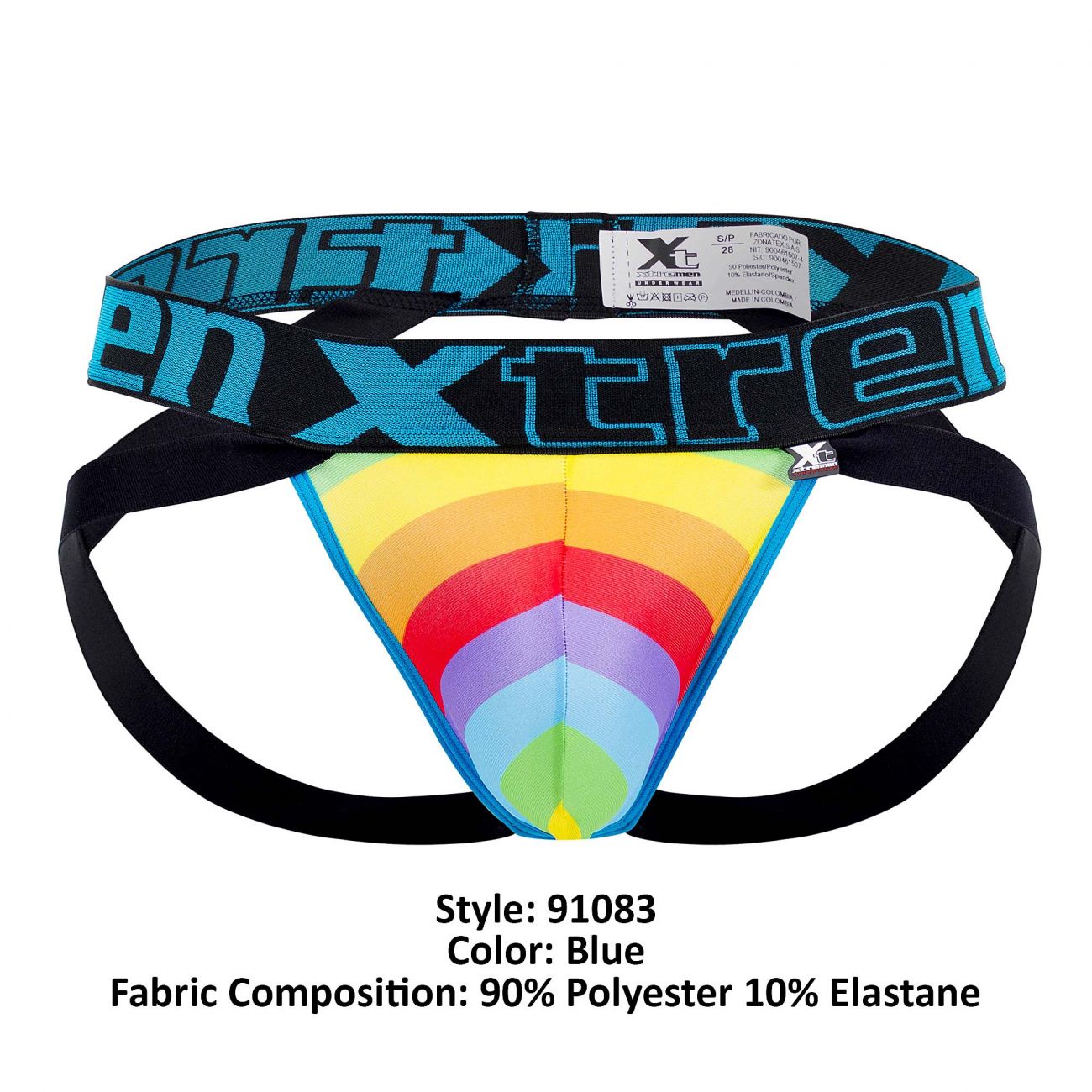 Xtremen 91083 Microfiber Pride Jockstrap Blue