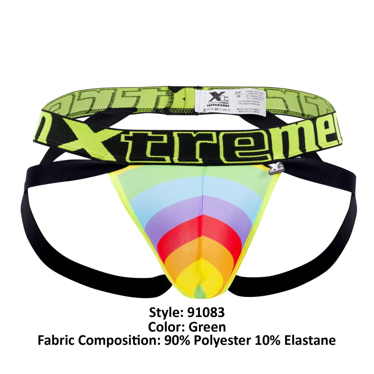 Xtremen 91083 Microfiber Pride Jockstrap Green